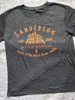 Sanderson Witch Museum Graphic Tee - Charcoal with Orange Print